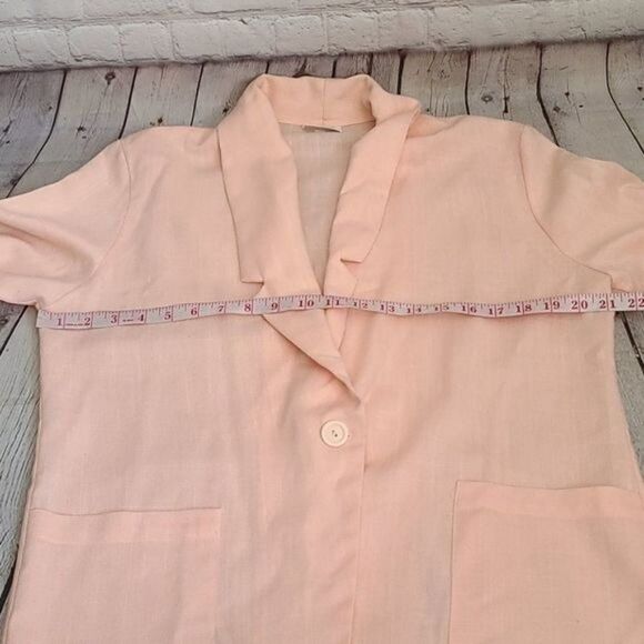 Vintage 80s Salmon Pink Lightweight Blazer Classic Career - Picture 11 of 15